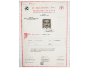 Senior Professional First Aid certificate